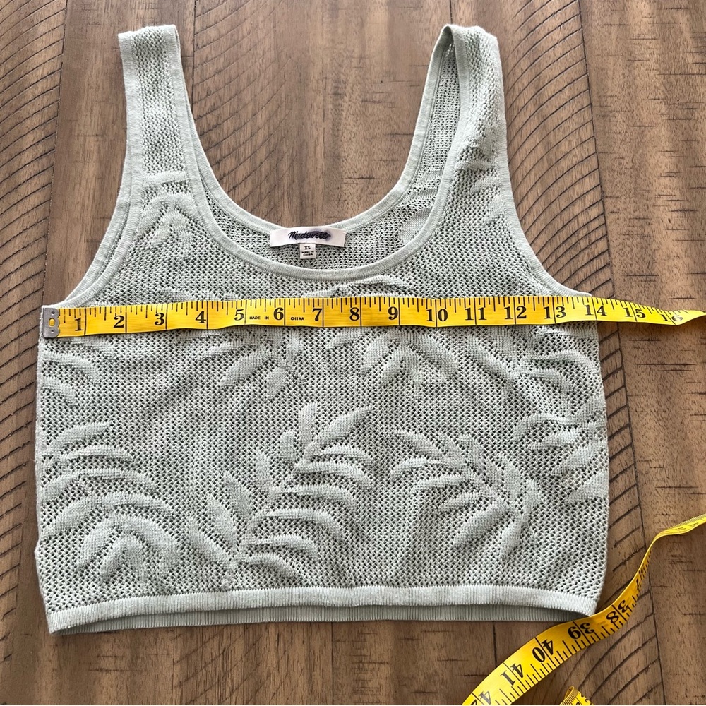 Madewell Palm-Stitch Crop Sweater Tank size XS - Picture 6 of 7